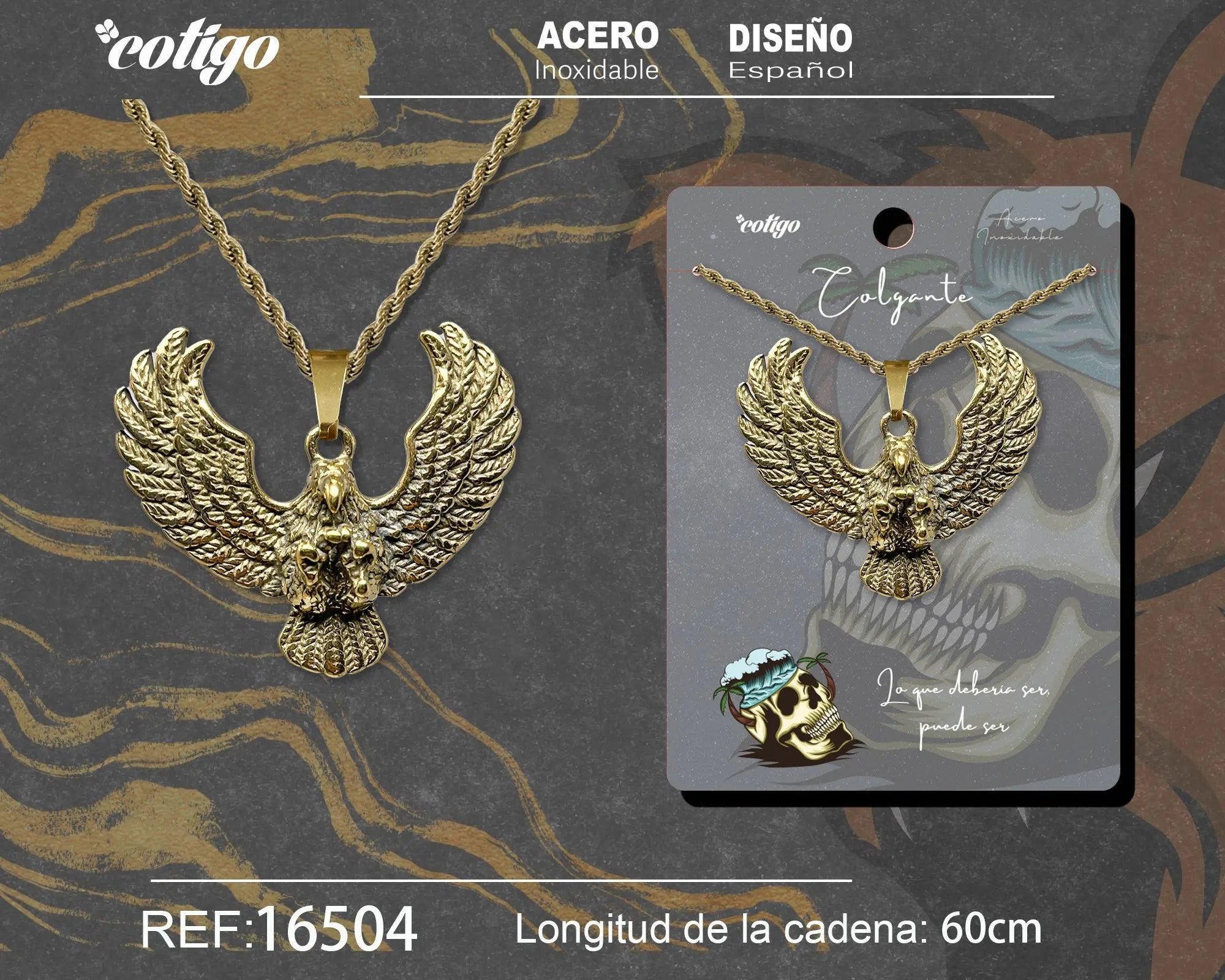 Colgante Hombre Acero color Dorado - cotigo
