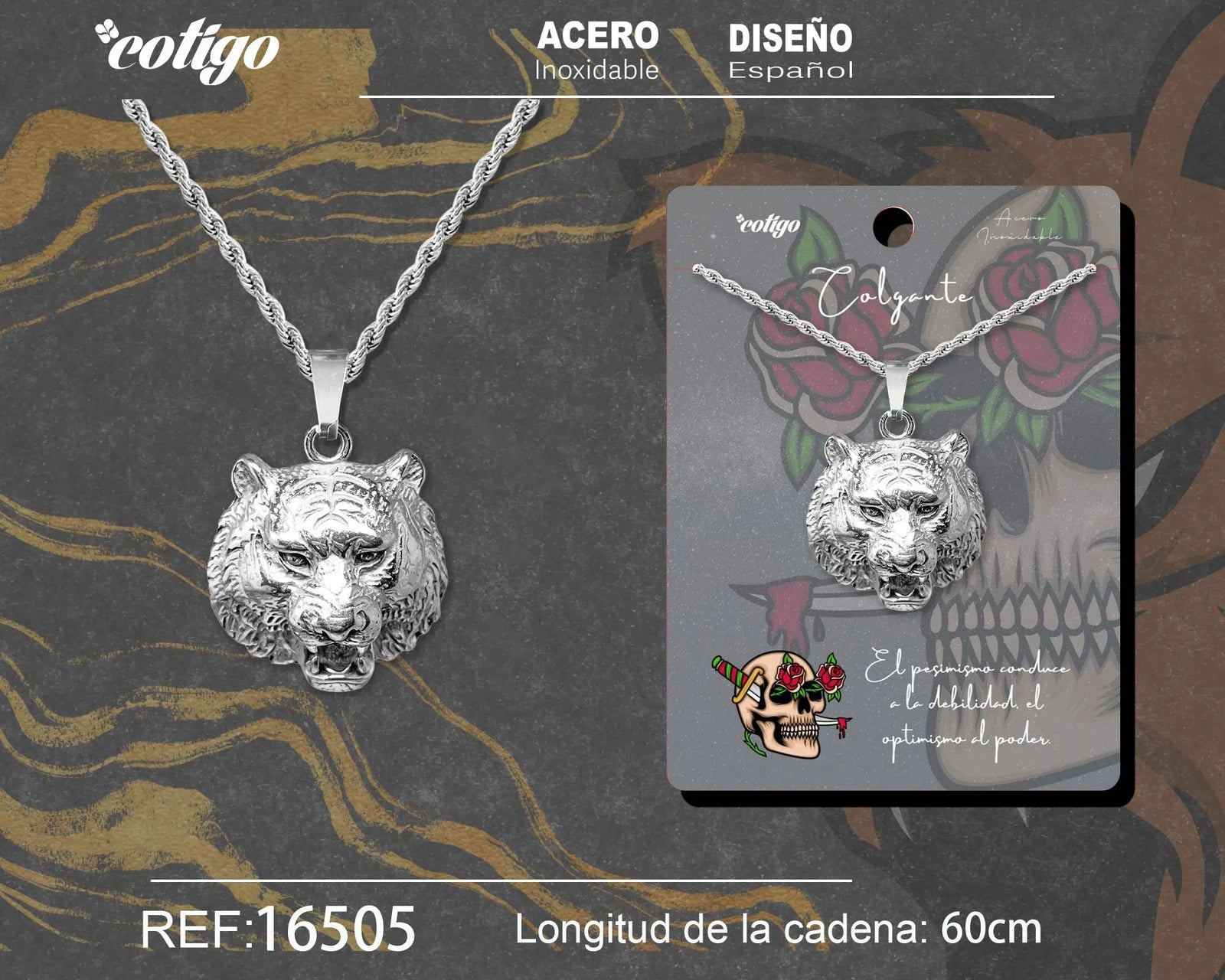 Colgante Hombre Acero Color Plateado