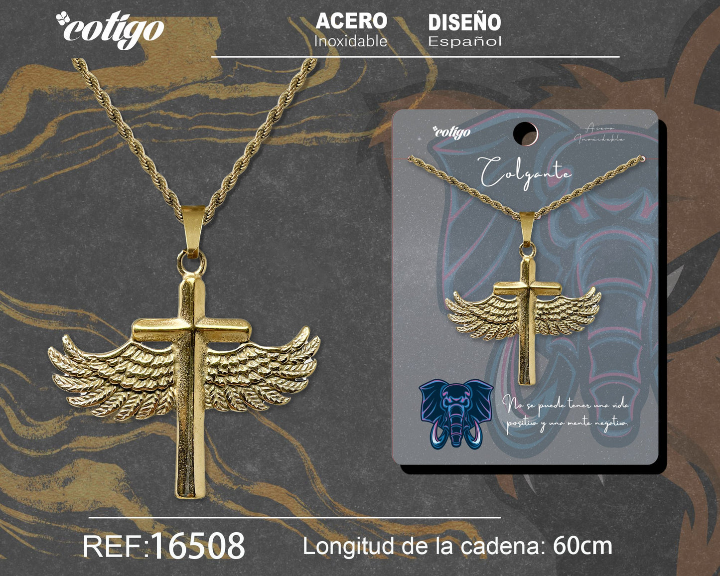 Colgante Hombre Acero color Dorado