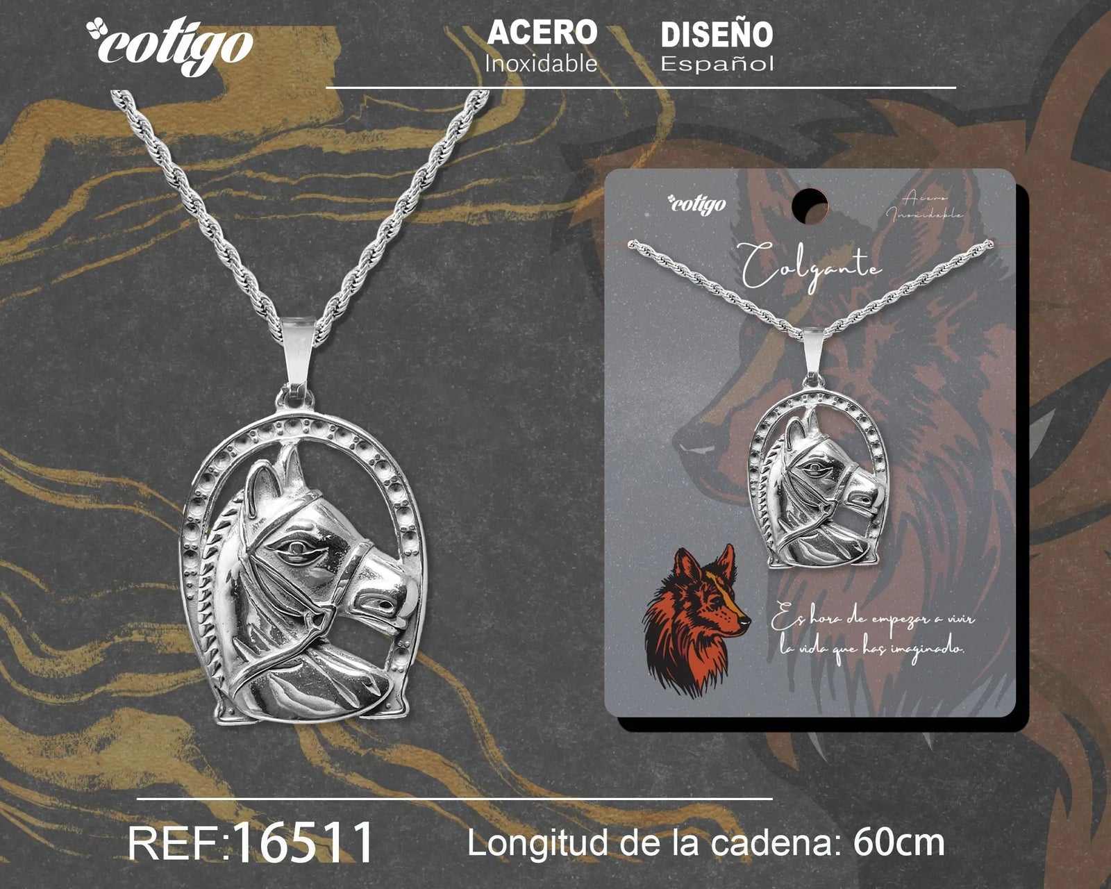 Colgante Hombre Acero Color Plateado
