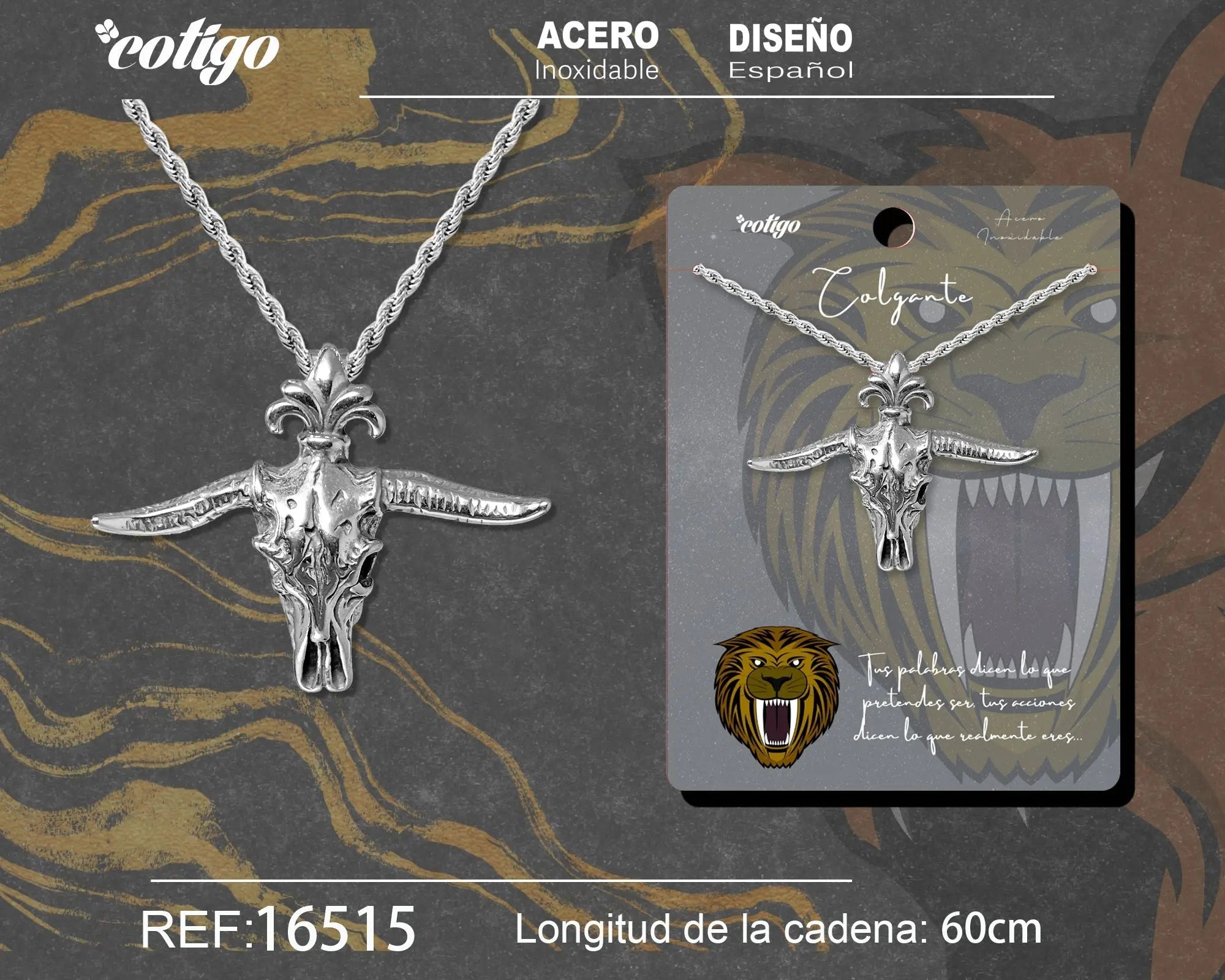 Colgante Hombre Acero color Plateado - cotigo
