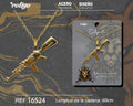 Colgante Hombre Acero Rifle Dorado - Dorado