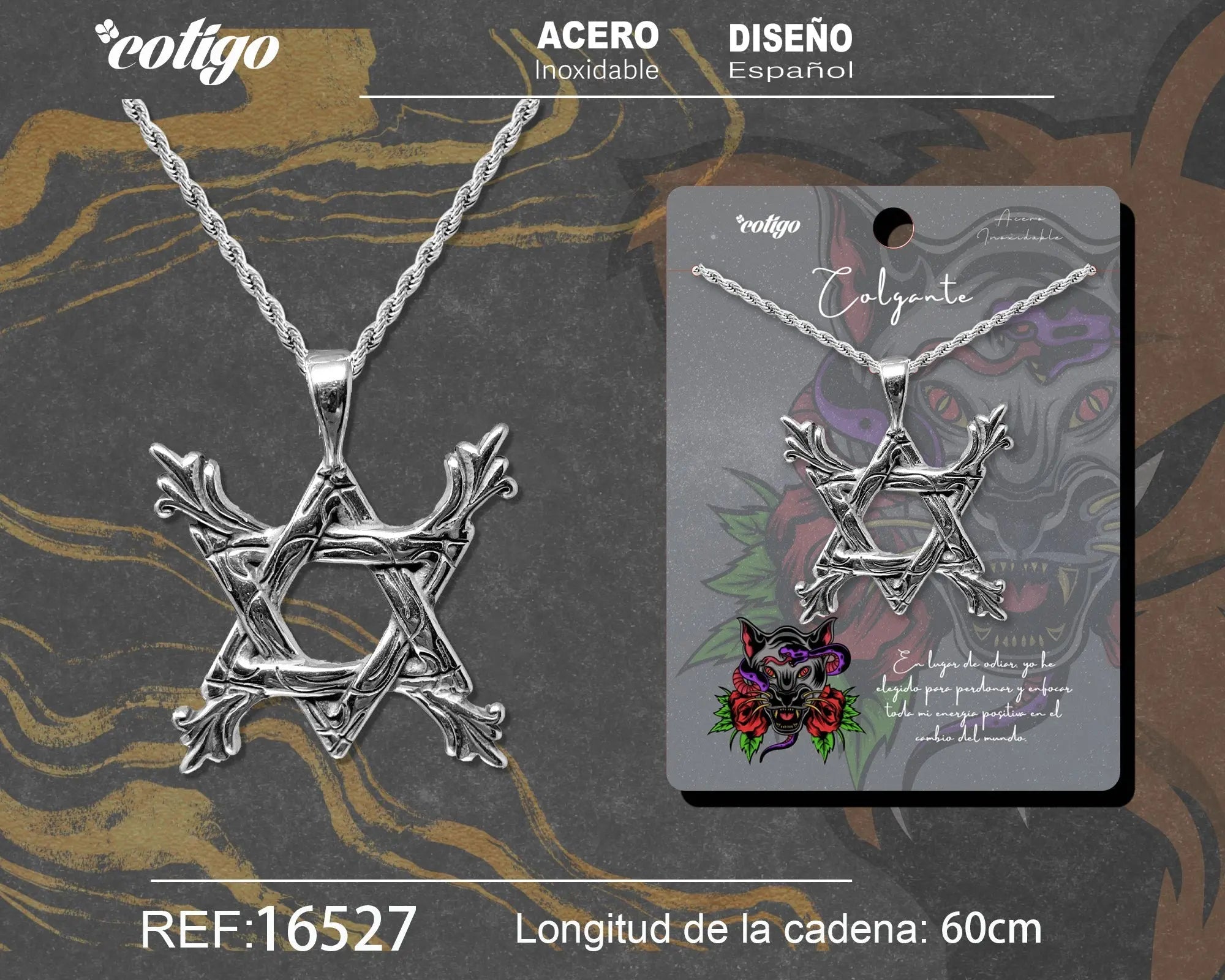 Colgante Hombre Acero color Plateado - cotigo