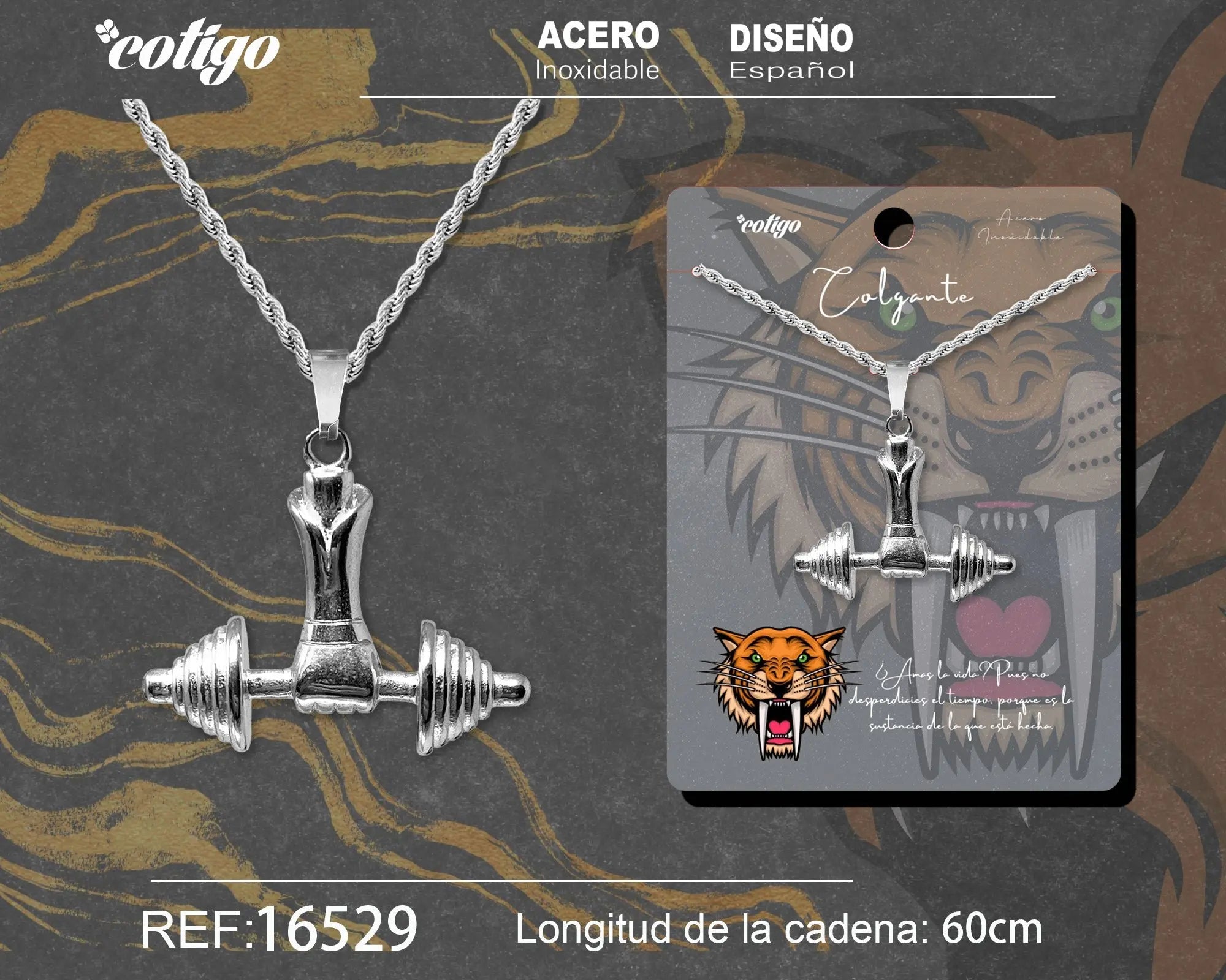 Colgante Hombre Acero color Plateado - cotigo