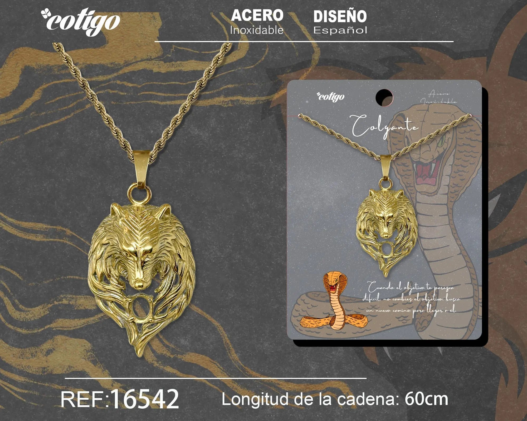 Colgante Hombre Acero color Dorado - cotigo