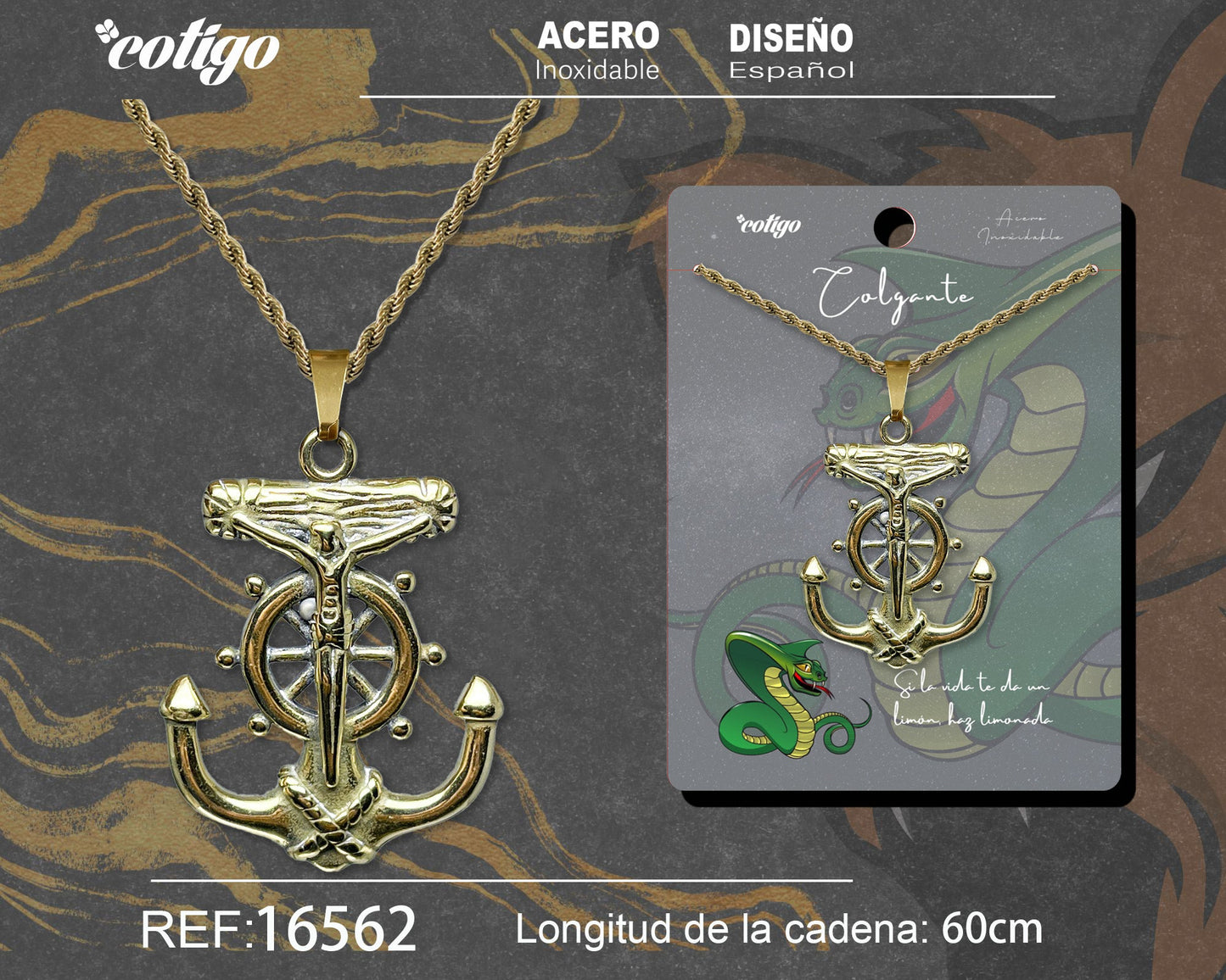 Colgante Hombre Acero color Dorado