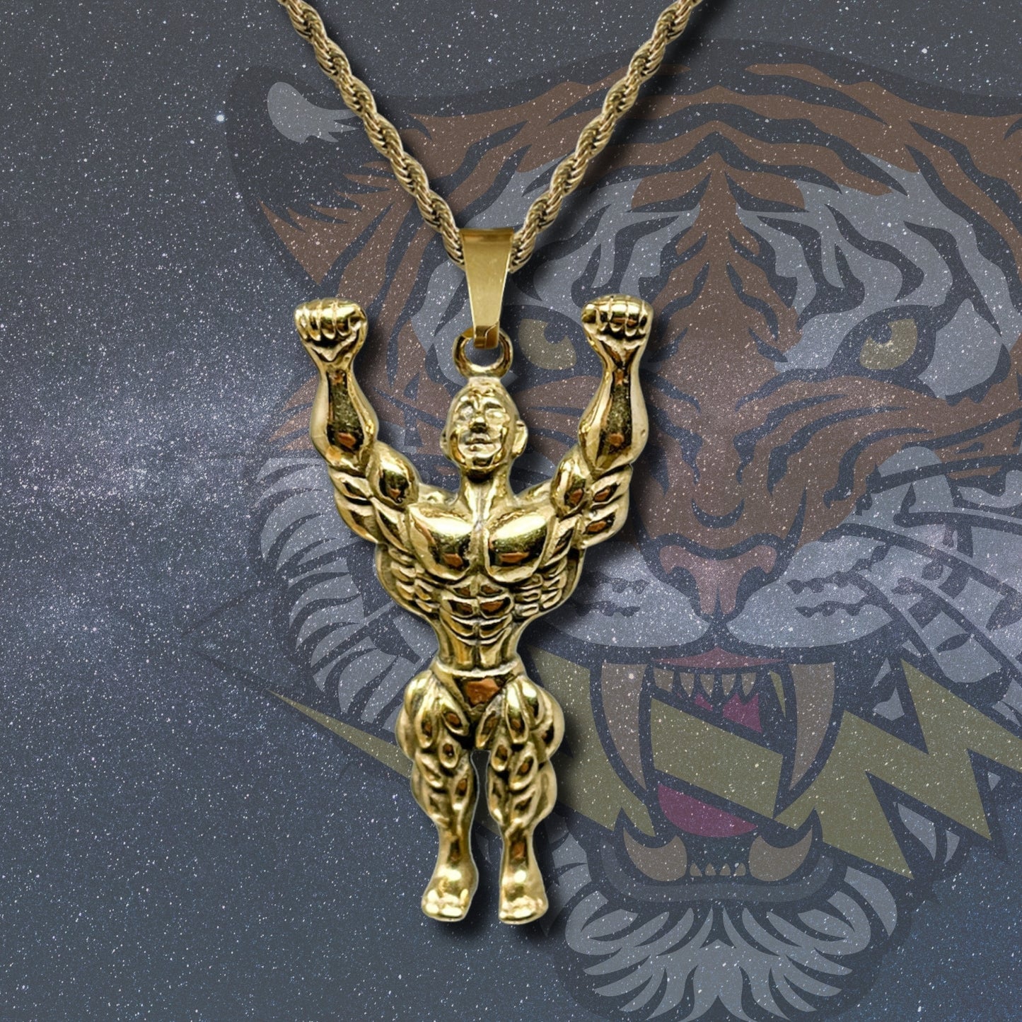 💥 Collar para Hombre en Acero Inoxidable Color Dorado 💎 Estilo Urbano Hip Hop 🔗 Cadena de 60 cm para Look Moderno y Atrevido
