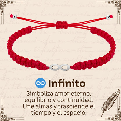 Pulsera Hilo Destino Roja Hecho a Mano 🧵 con Amuleto de Suerte y Protección 🍀 en Acero Inoxidable 💎