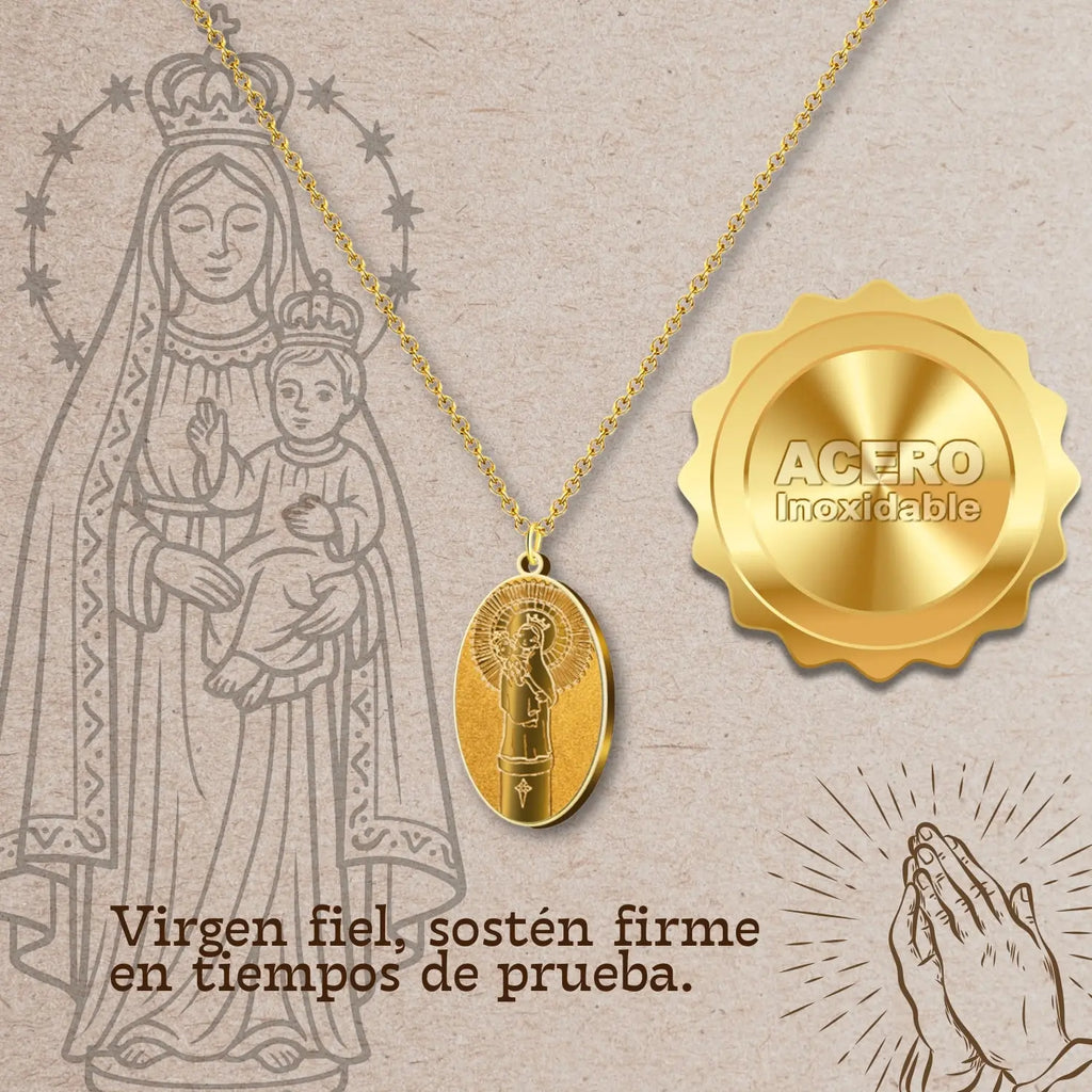 Collar Medalla de Virgen del Pilar diseño