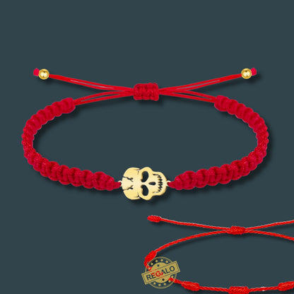 Pulsera Hilo Destino Roja Hecho a Mano 🧵 con Amuleto de Suerte y Protección 🍀 en Acero Inoxidable 💎 ¡Incluye Pulsera 7 Nudos de Regalo! 🎁