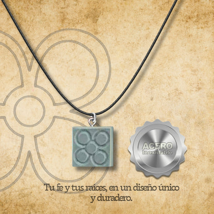 Colgante Flor de Barcelona con cordon y Acero