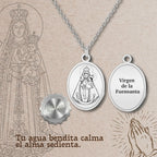 Colgante Medalla Virgen de la Fuensanta Acero Plateado - cotigo