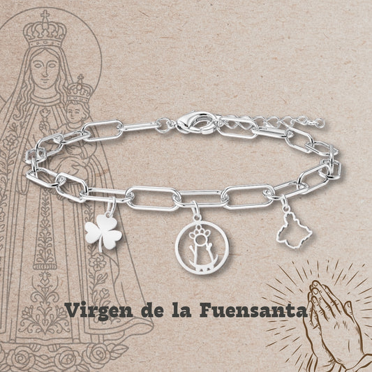 Pulsera Virgen de la Fuensanta Acero plateado