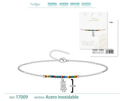 Pulsera Virgen de Pilar Acero plateado
