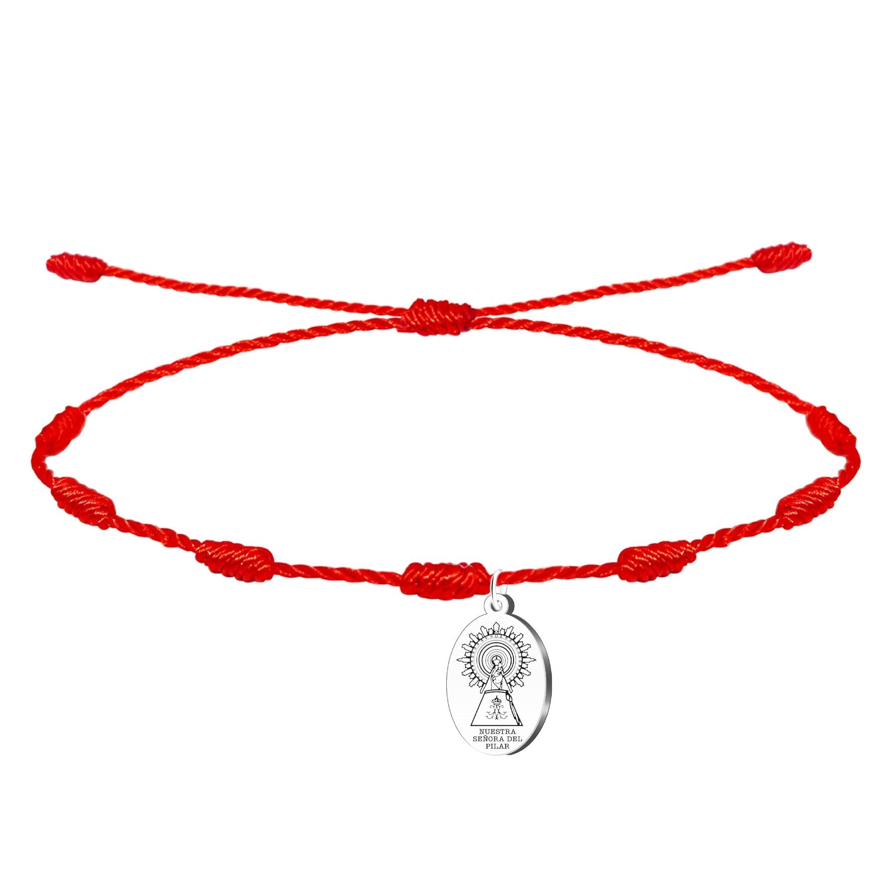 Pulsera 7 Nudos con Medalla de Virgen del Pilar cotigo