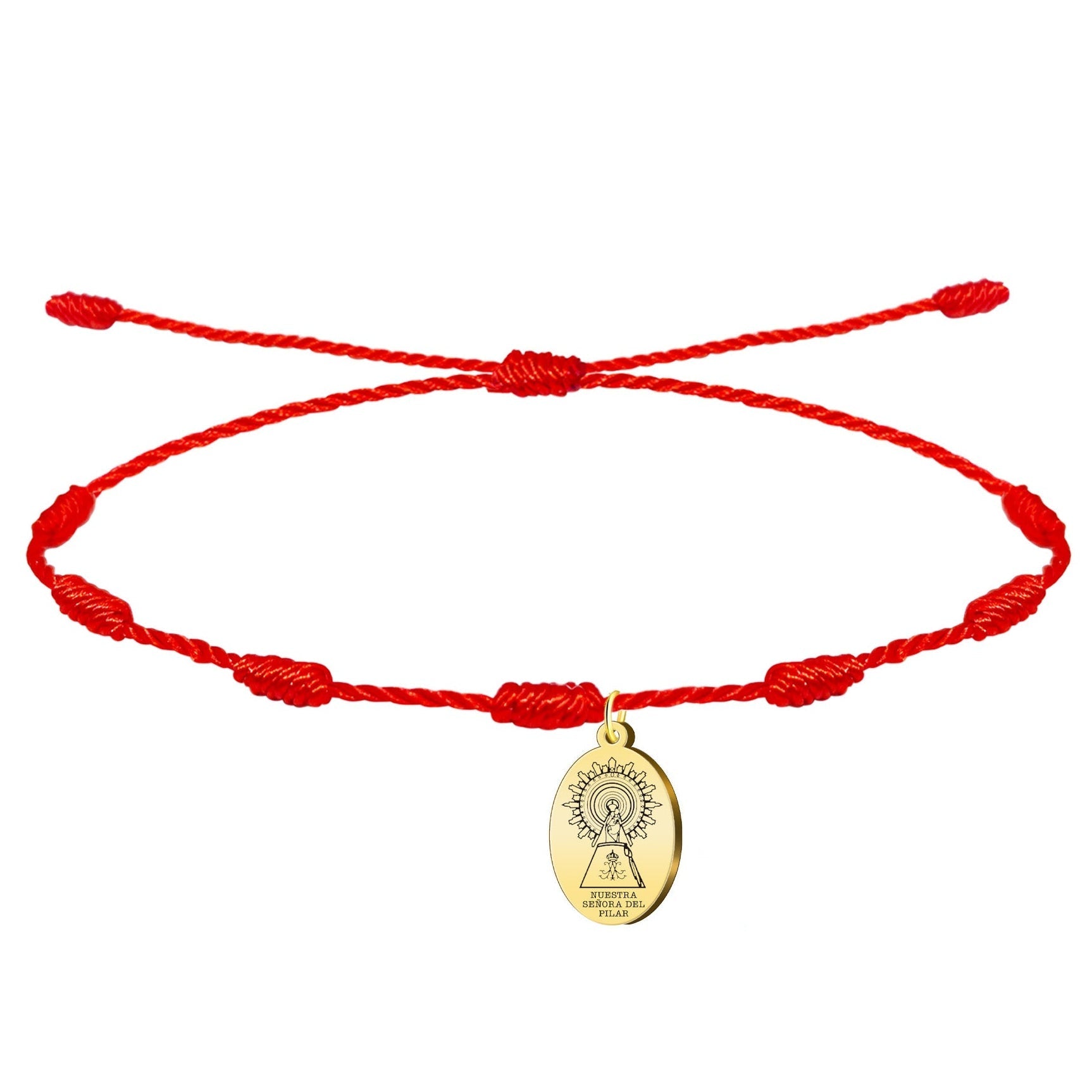 Pulsera 7 Nudos con Medalla de Virgen del Pilar cotigo