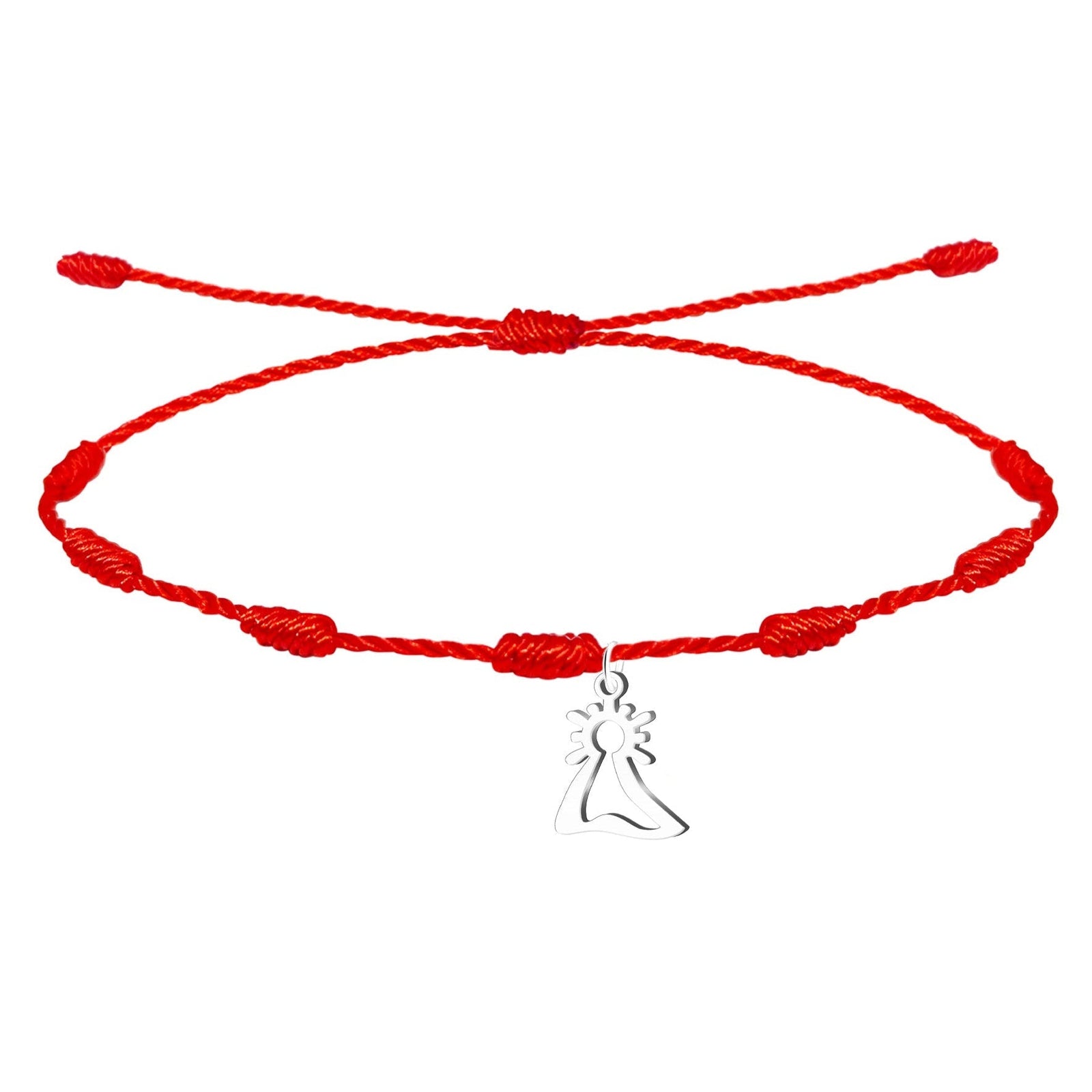 Pulsera 7 Nudos con Silueta Simple de Virgen del Pilar detalle