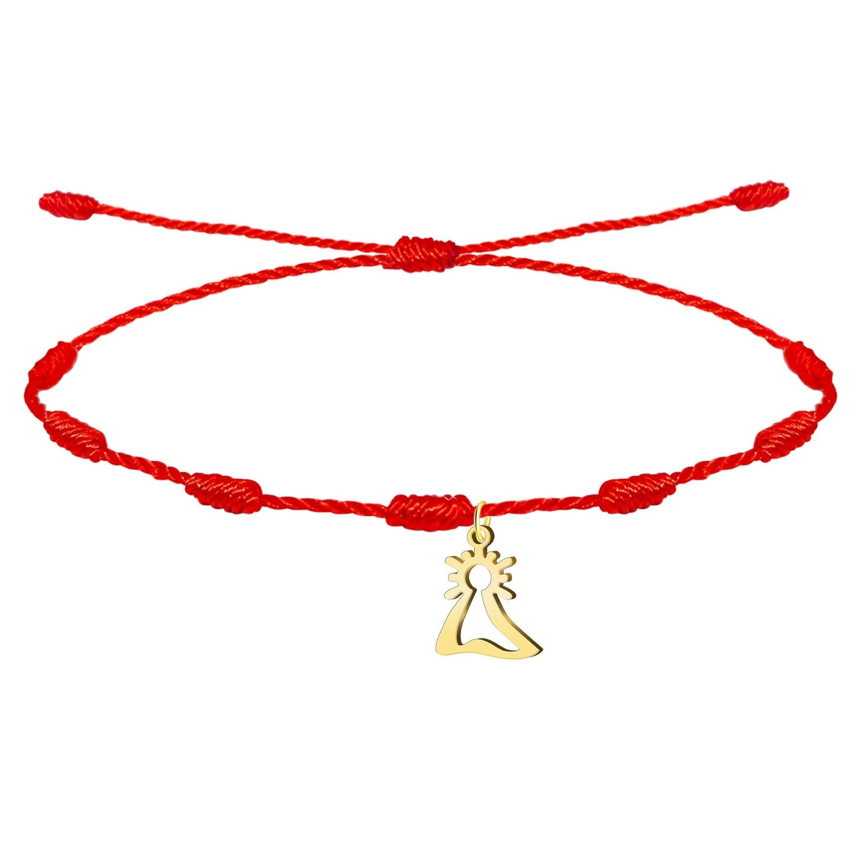 Pulsera 7 Nudos con Silueta Simple de Virgen del Pilar cotigo