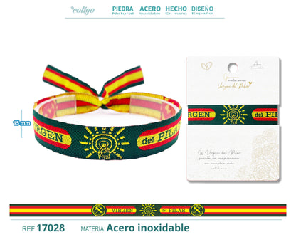 Pulsera Virgen Pilar Tejido- Guardia civil