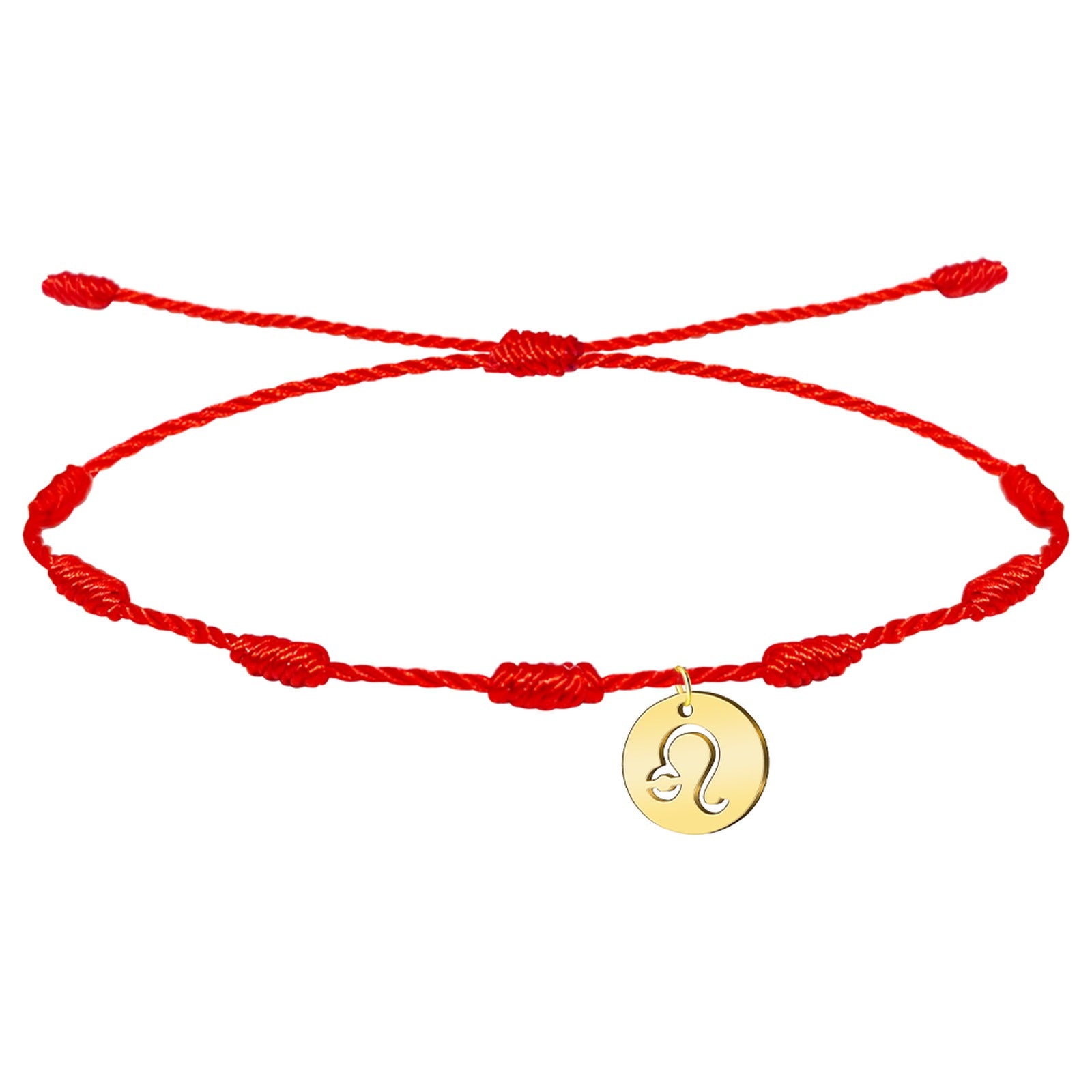 Pulsera 7 nudos zodiaco Leo dorado acero