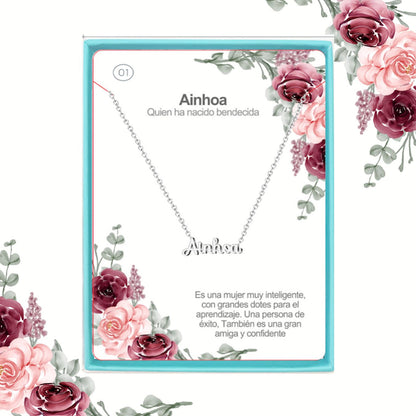 Collar Nombre  Ainhoa  Acerocolor Plateado