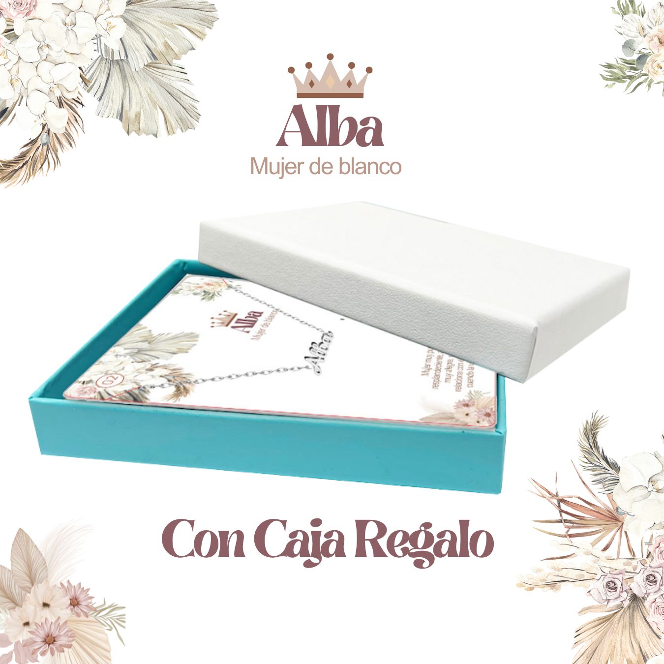 Collar Nombre  Alba Acero color Plateado