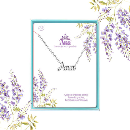 Collar Nombre  Ana Acero color Plateado