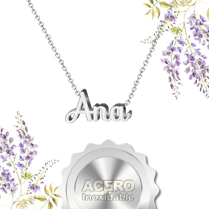 Collar Nombre  Ana Acero color Plateado