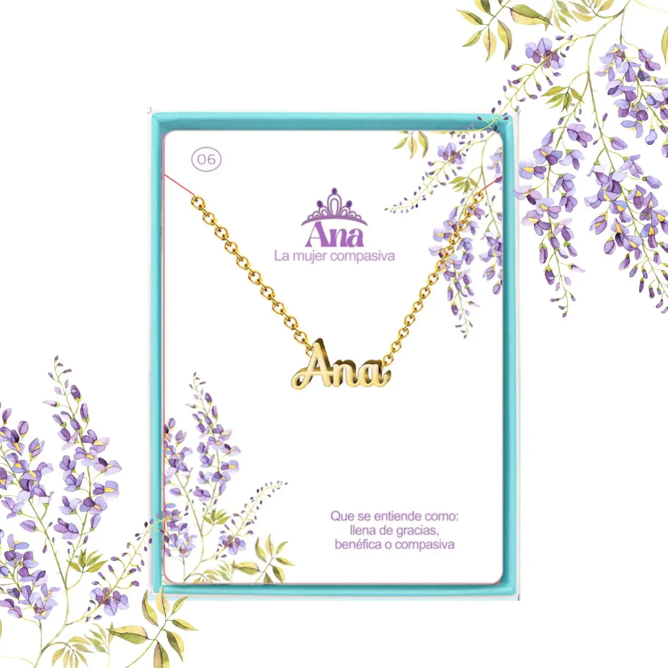 Collar con Nombre Ana - Acero Inoxidable Dorado - cotigo