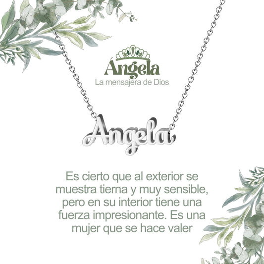Collar Nombre  Angela Acero color Plateado