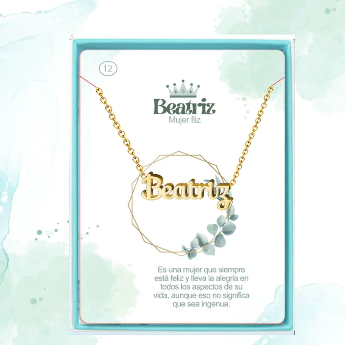 Collar con Nombre Beatriz - Acero Inoxidable Dorado - cotigo