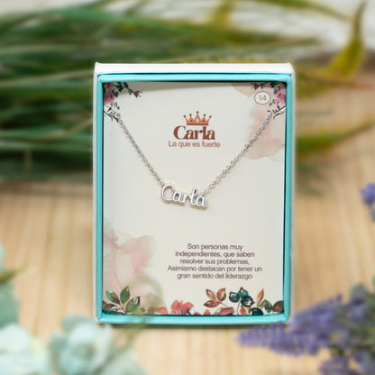 Collar Nombre  Carla Acero color Plateado