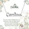 Collar con nombre Carolina en acero inoxidable plateado resistente al agua joya independiente regalo para mujer inteligente.