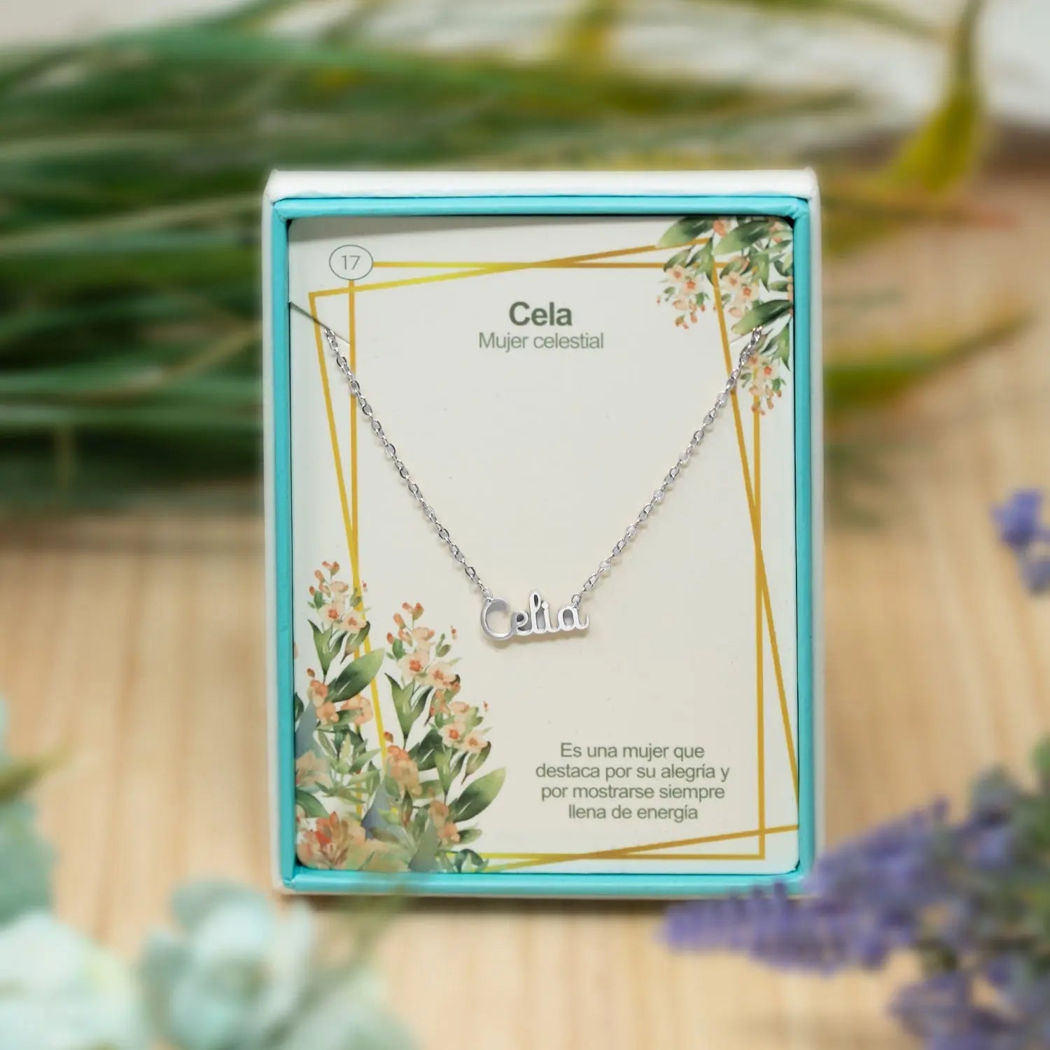 Collar con Nombre Celia - Acero Inoxidable Plateado - cotigo