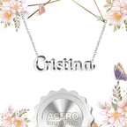 Collar Edición Nombre "cristina" - Acero Tono Plateado textura