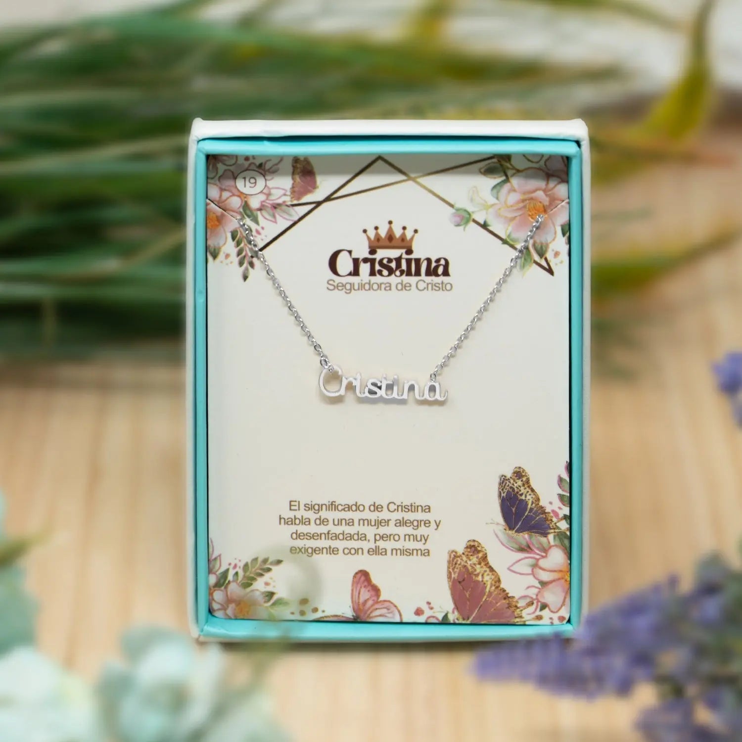 Collar con Nombre Cristina - Acero Inoxidable Plateado - cotigo