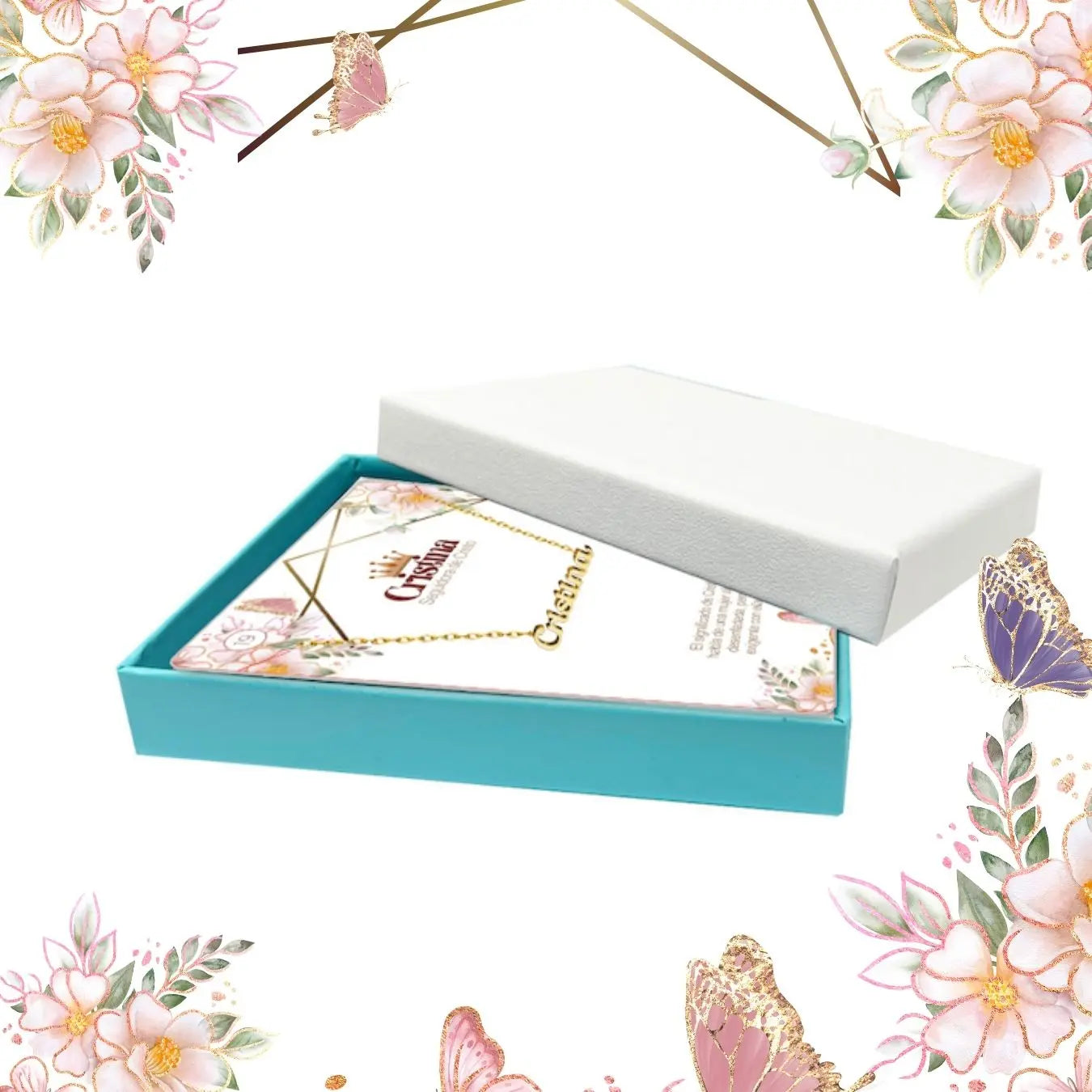 Collar con Nombre Cristina - Acero Inoxidable Dorado - cotigo