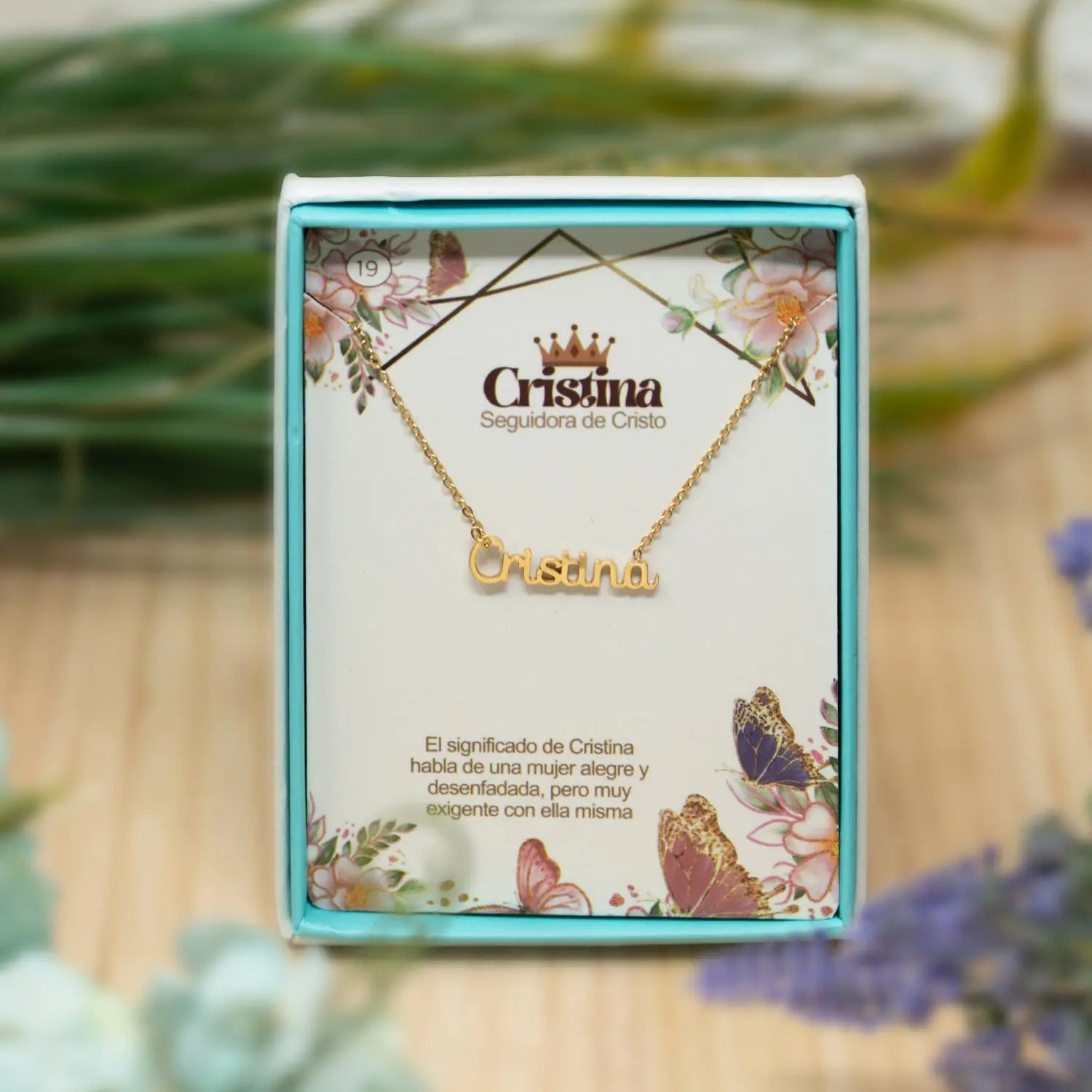 Collar con Nombre Cristina - Acero Inoxidable Dorado - cotigo