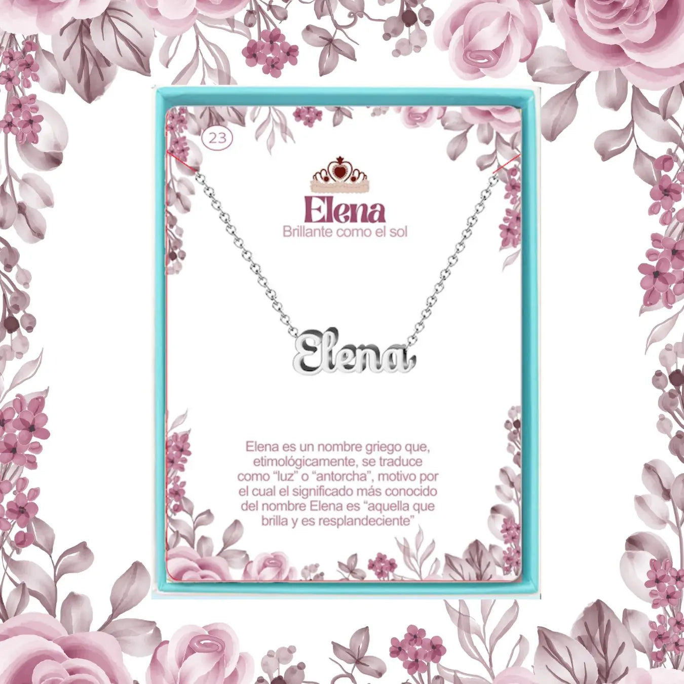 Collar con Nombre Elena - Acero Inoxidable Plateado - cotigo