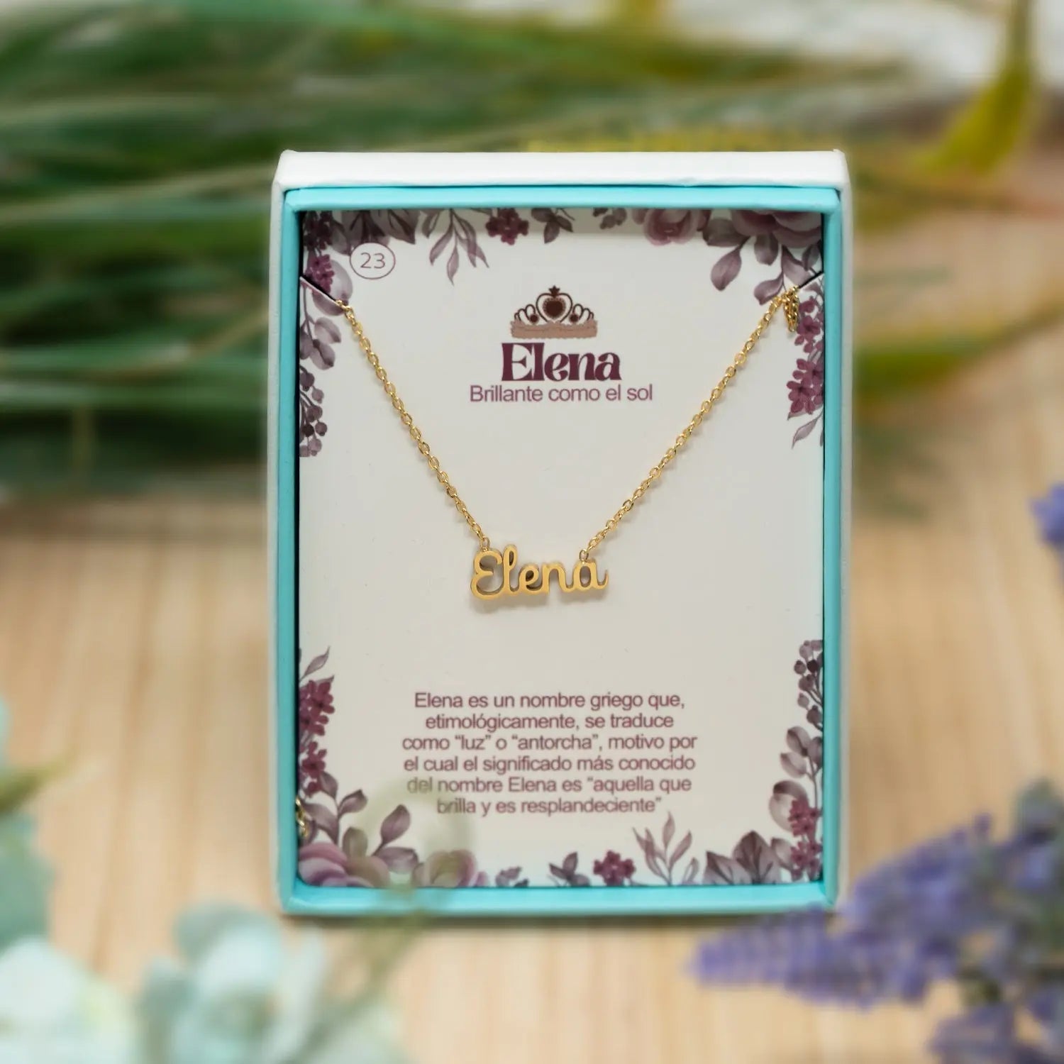 Collar con Nombre Elena - Acero Inoxidable Dorado - cotigo