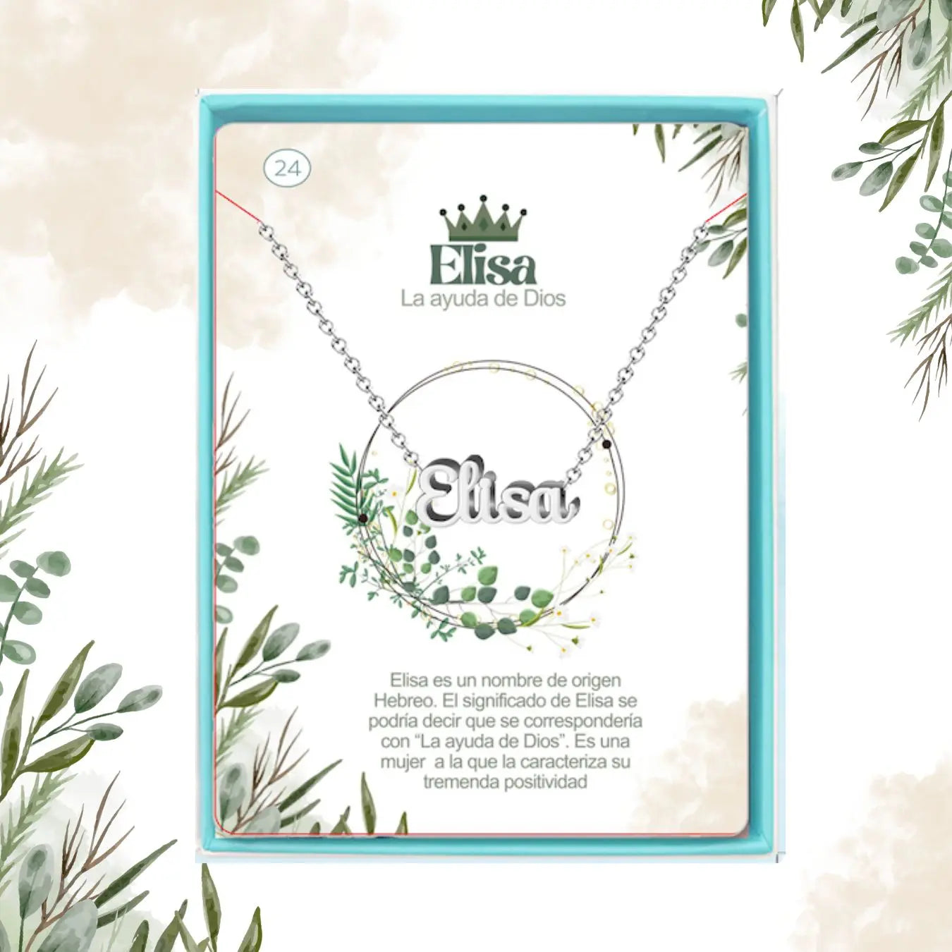 Collar con Nombre Elisa - Acero Inoxidable Plateado - cotigo