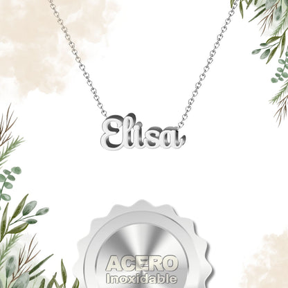 Collar Nombre  Elisa Acero color Plateado