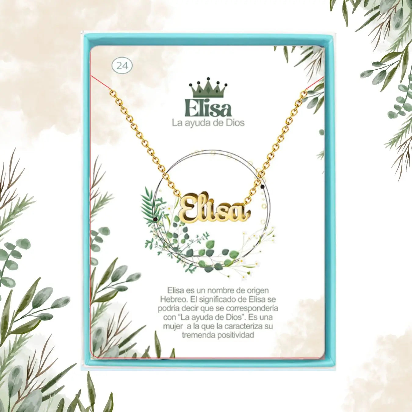 Collar con Nombre Elisa - Acero Inoxidable Dorado - cotigo