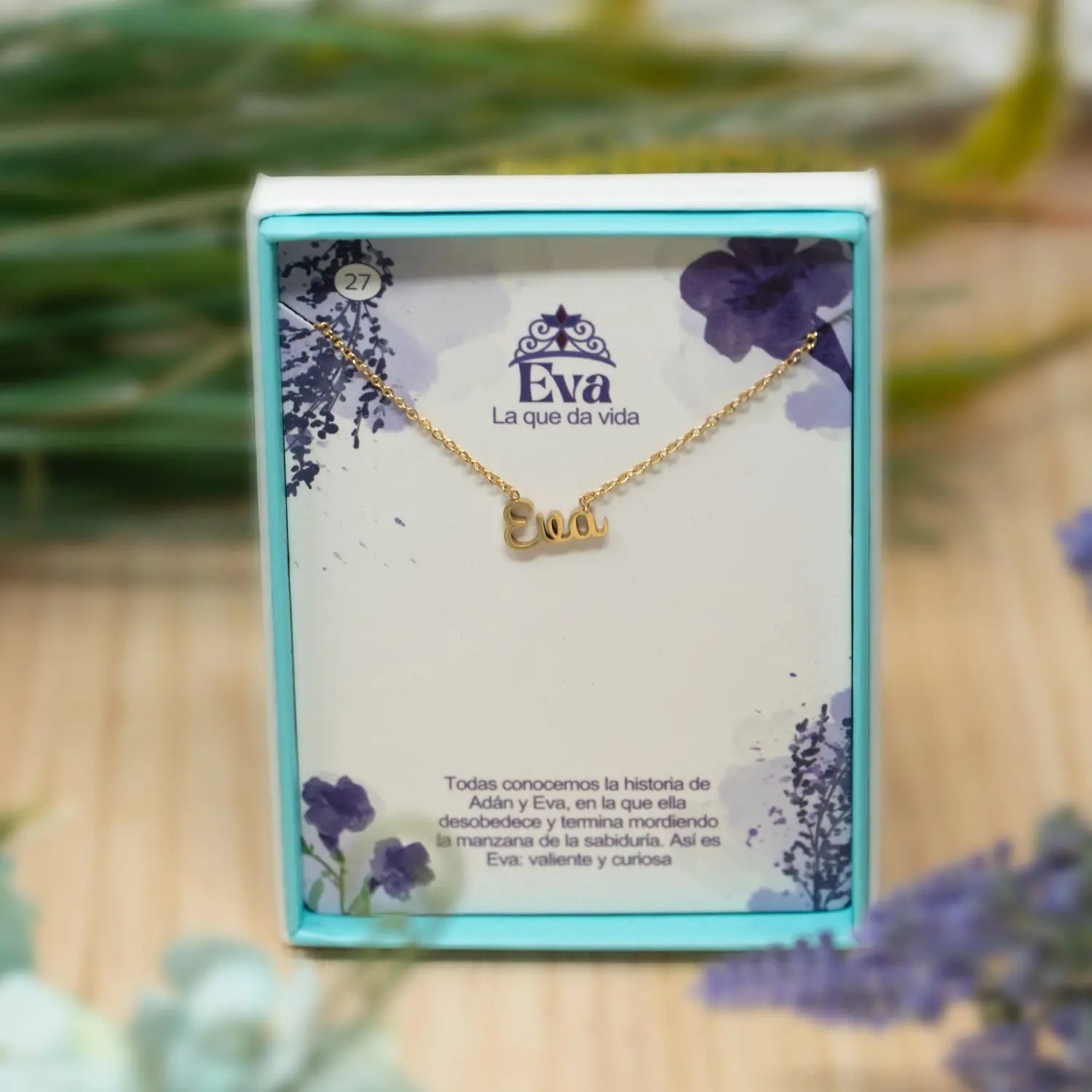 Collar con Nombre Eva - Acero Inoxidable Dorado - cotigo
