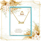 Collar Edición Nombre "inés" - la Elegancia de Lo Puro Bañada en Oro 14K acabado
