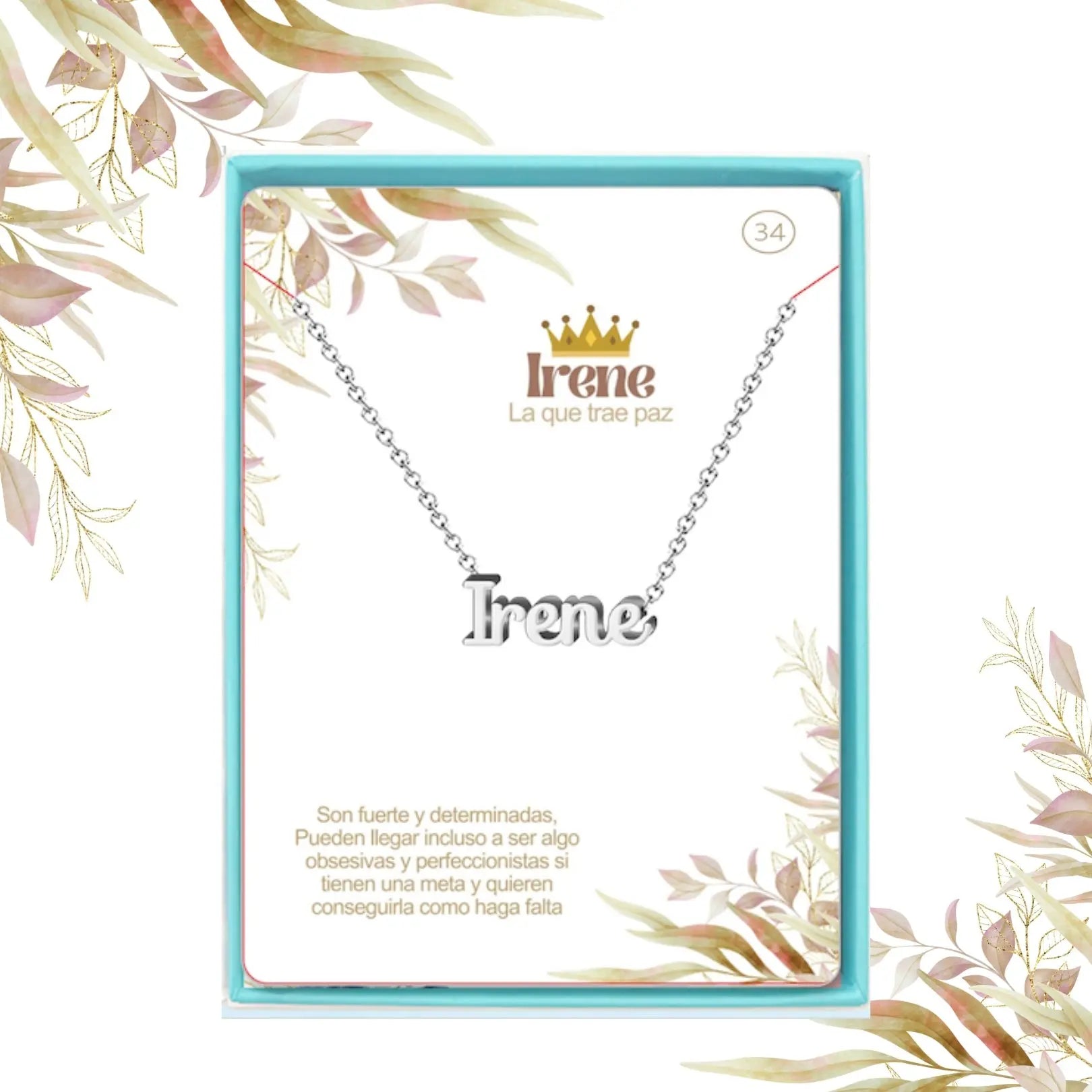 Collar con Nombre Irene - Acero Inoxidable Plateado - cotigo