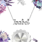 Collar Edición Nombre "isabel" - Acero Tono Plateado textura