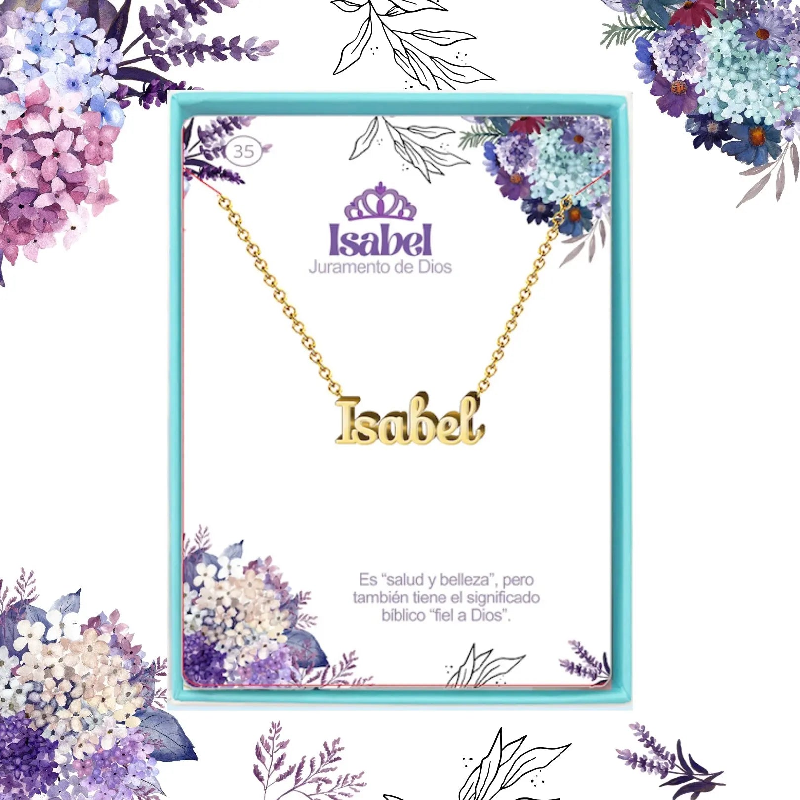 Collar con Nombre Isabel - Acero Inoxidable Dorado - cotigo