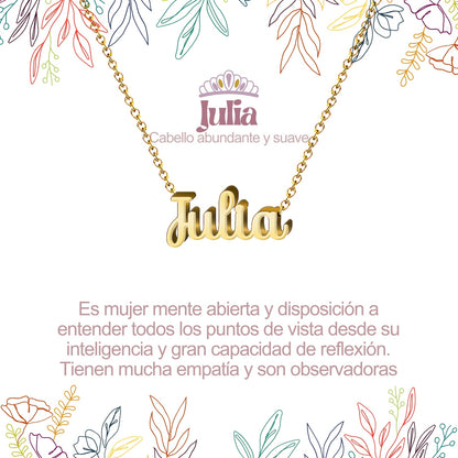 Collar Nombre  Julia  Acero color Dorado