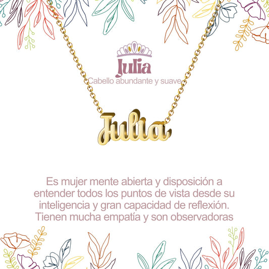 Collar Nombre  Julia  Acero color Dorado